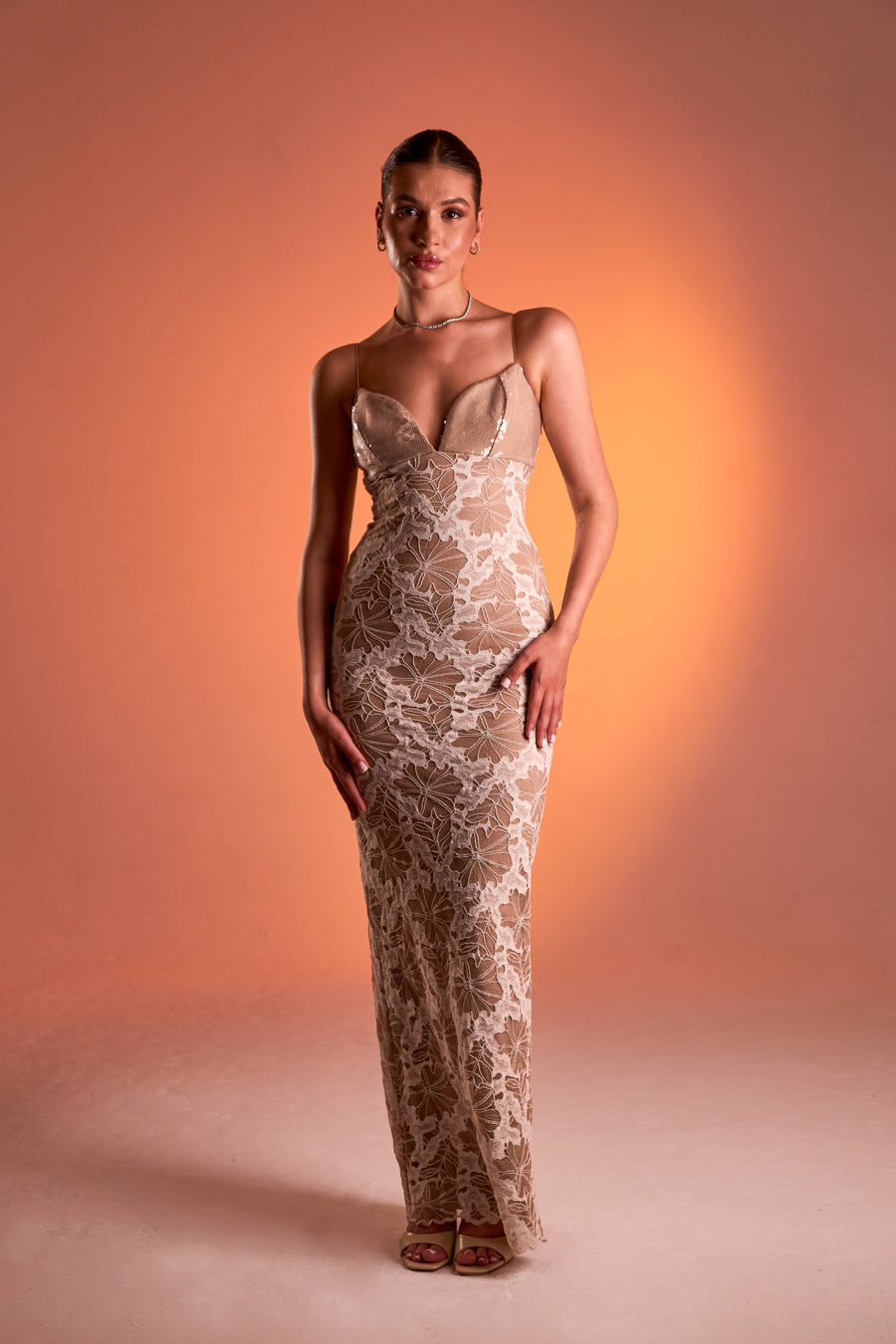ELARA Nude Elbise