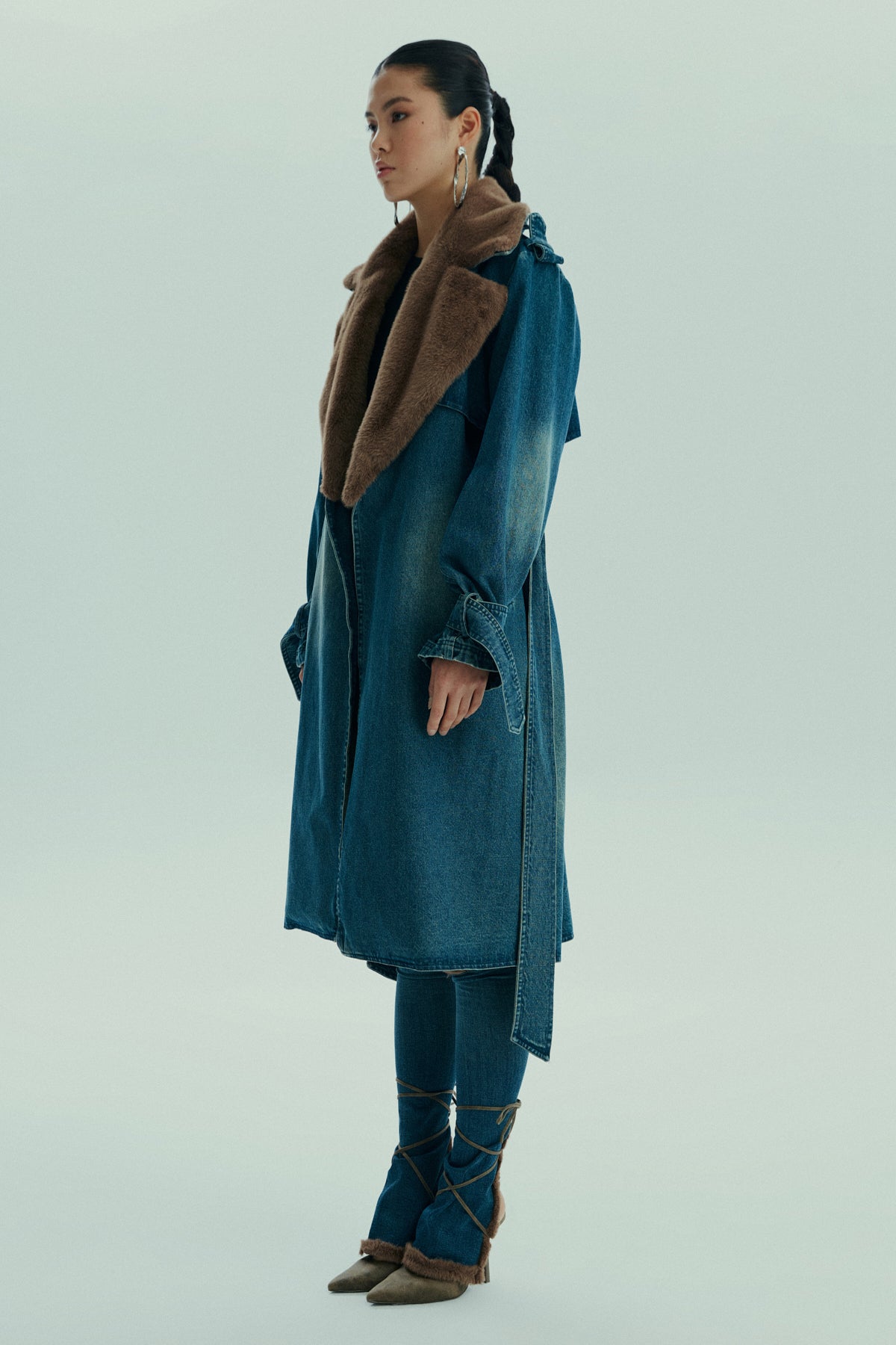 Kürklü Denim Ceket